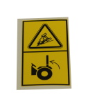 Etikett Warnung - Schutzrahmen verwenden